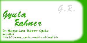 gyula rahner business card